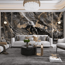 MinimalisticDecor.com-Black Mist Stone - Marble Wallpaper Murals