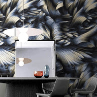 MinimalisticDecor.com-Black Shadow Leaves Wallpaper Mural