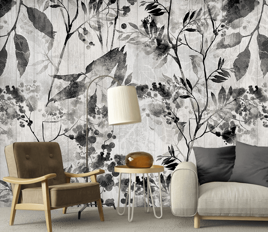 MinimalisticDecor.com-Black Trees Wallpaper Murals- High-Quality Wall Art Décor