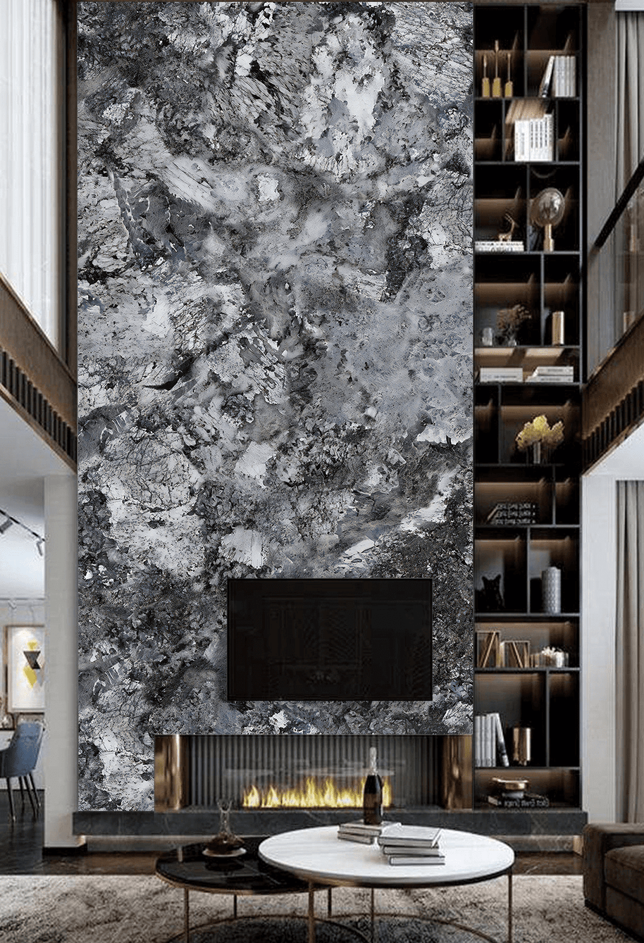 MinimalisticDecor.com-Black & White Pure Marble Wallpaper Murals