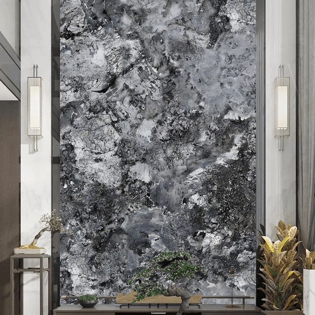 MinimalisticDecor.com-Black & White Pure Marble Wallpaper Murals
