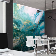 MinimalisticDecor.com-Blue Landscape Splash Ink Wallpaper for Home Wall Decor