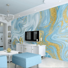 MinimalisticDecor.com-Blue Marble Wallpaper Mural: Transform your space