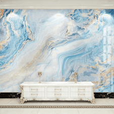 MinimalisticDecor.com-Blue Marble Wallpaper Mural: Transform your space