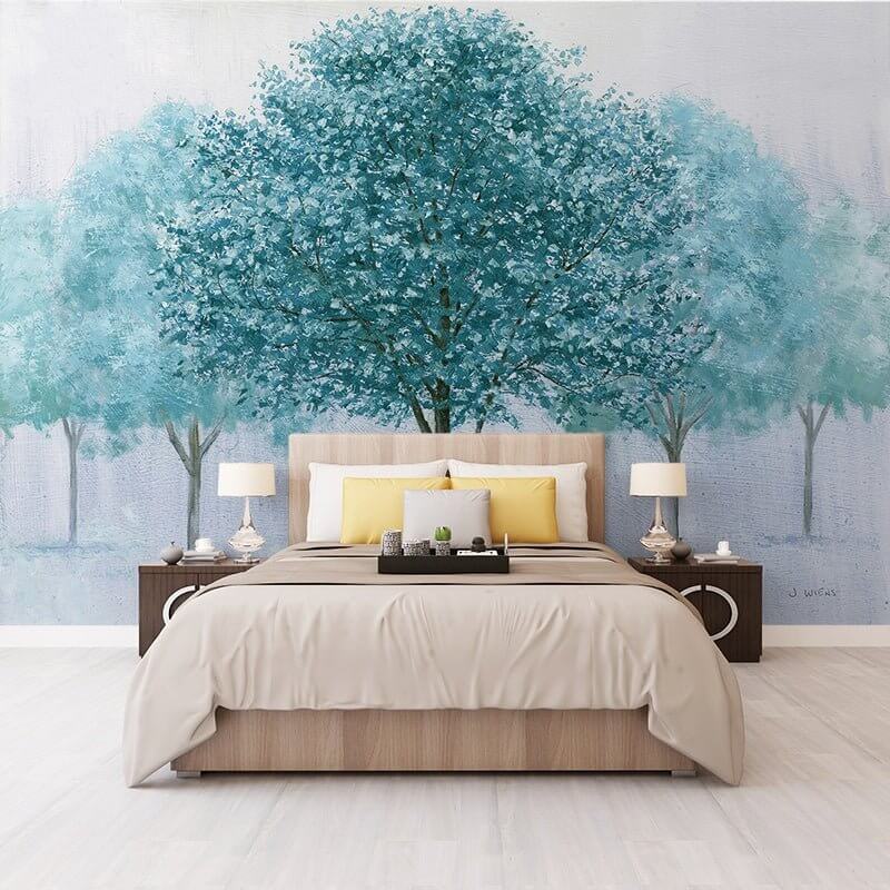 MinimalisticDecor.com-Blue Tranquility Tree Wall Mural