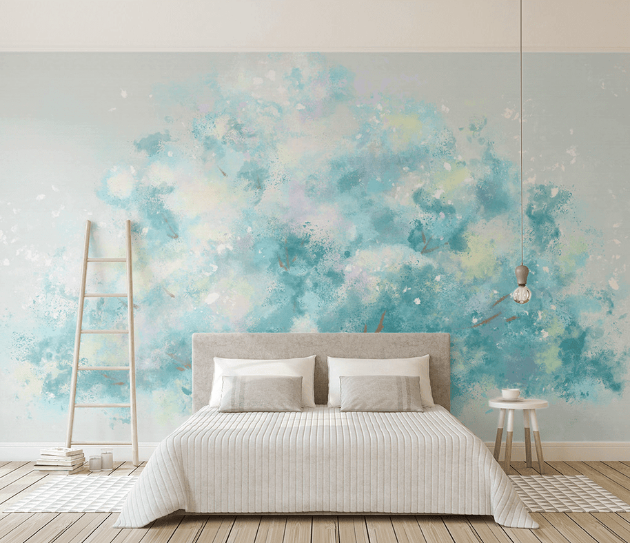 MinimalisticDecor.com-Blue Tree Theme Wallpaper Murals - Transform Your Space
