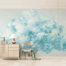 MinimalisticDecor.com-Blue Tree Theme Wallpaper Murals - Transform Your Space
