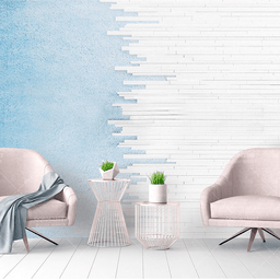 MinimalisticDecor.com-Blue & White Merge Lines Wallpaper Murals