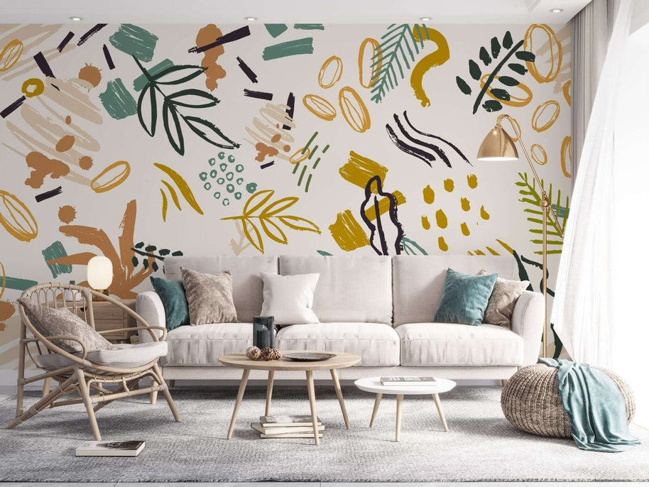 MinimalisticDecor.com-Bohemian Shapes Wallpaper Mural - Transform Your Space