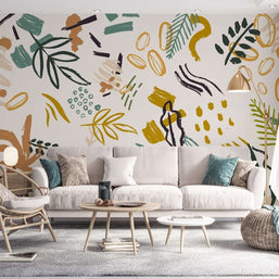 MinimalisticDecor.com-Bohemian Shapes Wallpaper Mural - Transform Your Space