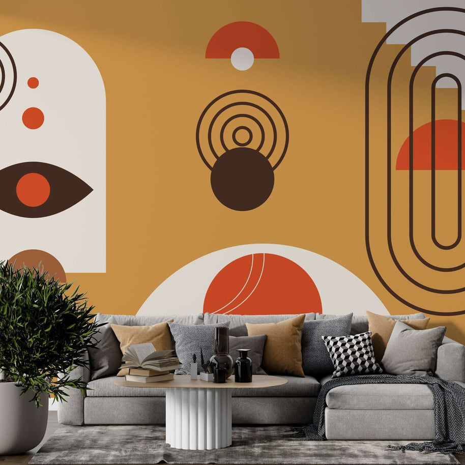 MinimalisticDecor.com-Boho Circle Wallpaper Mural - Transform Your Space!
