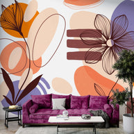 MinimalisticDecor.com-Boho Florals Wallpaper Mural - Enhance Your Space!