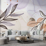 MinimalisticDecor.com-Boho Flowers Wallpaper Mural: Enhance Your Space
