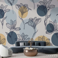 MinimalisticDecor.com-Boho Flowers Wallpaper Mural - Vibrant & Stylish Décor
