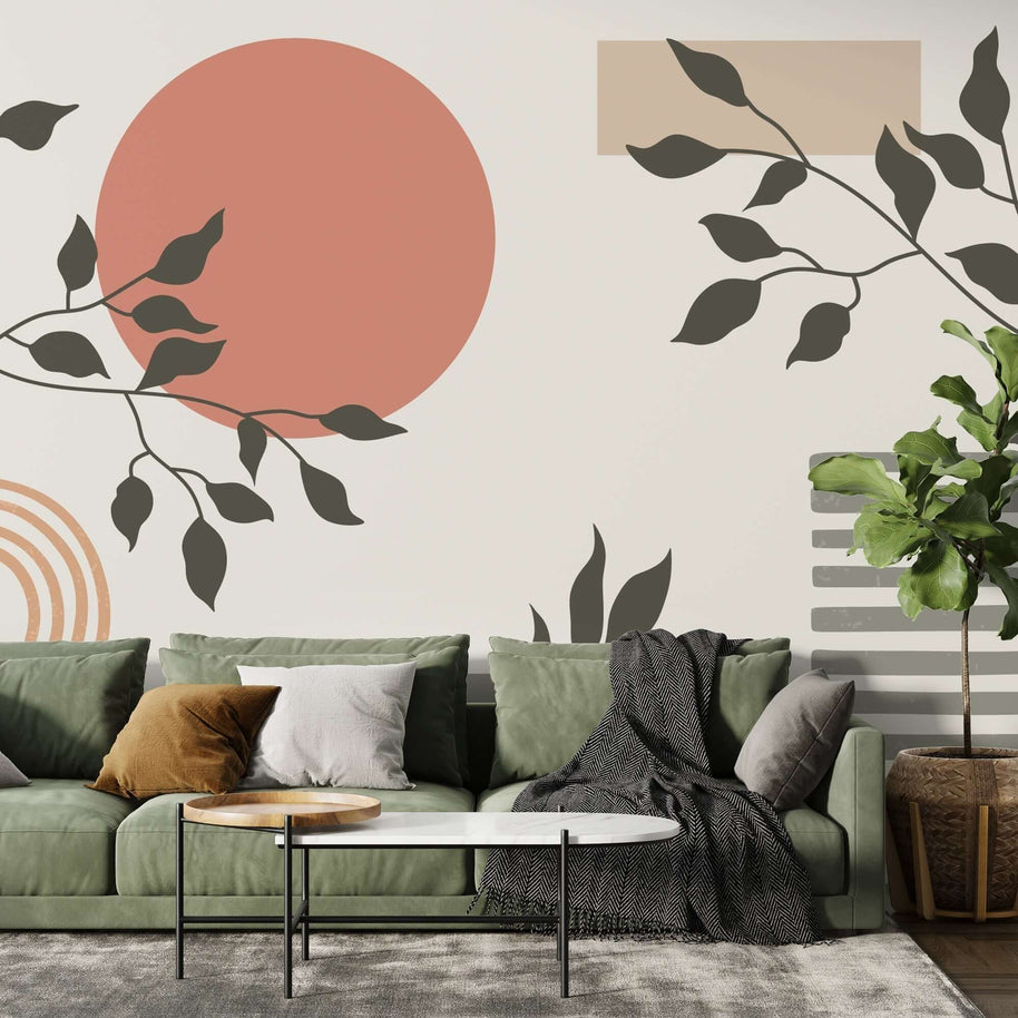 MinimalisticDecor.com-Boho Garden Wallpaper Mural: Enhance Your Space