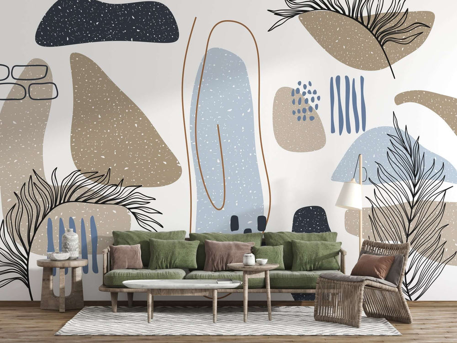 MinimalisticDecor.com-Boho Shapes Wallpaper Mural: Transform Your Space