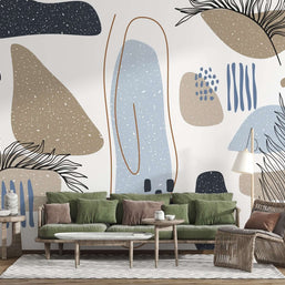 MinimalisticDecor.com-Boho Shapes Wallpaper Mural: Transform Your Space