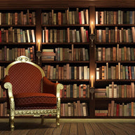 MinimalisticDecor.com-Bookshelf Library Wallpaper: Transform with Literary Charm