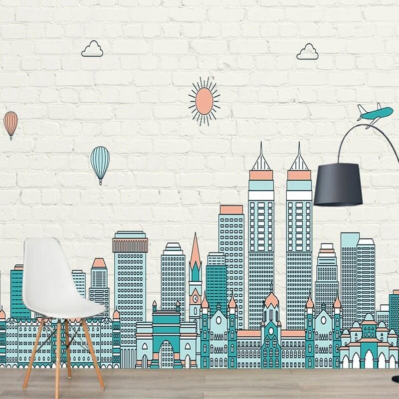 MinimalisticDecor.com-Brick Walls with Hidden Houses Wallpaper