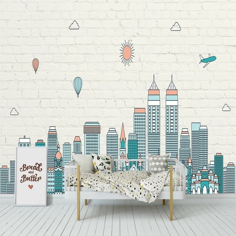 MinimalisticDecor.com-Brick Walls with Hidden Houses Wallpaper