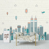 MinimalisticDecor.com-Brick Walls with Hidden Houses Wallpaper