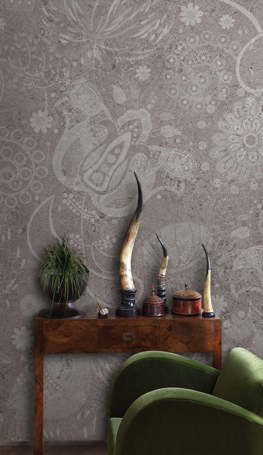 MinimalisticDecor.com-Brige Floral Shadows Wallpaper Mural