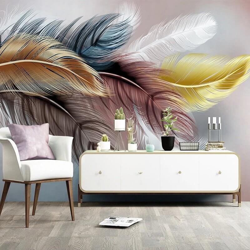 MinimalisticDecor.com-Bright Leaf Wallpaper Murals - Transform Your Space