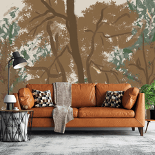 MinimalisticDecor.com-Brown Brushed Paint Tree - Tree Trunks Wallpaper Murals