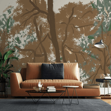 MinimalisticDecor.com-Brown Brushed Paint Tree - Tree Trunks Wallpaper Murals