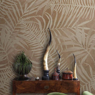 MinimalisticDecor.com-Brown Sketchy Leaves Wallpaper Mural