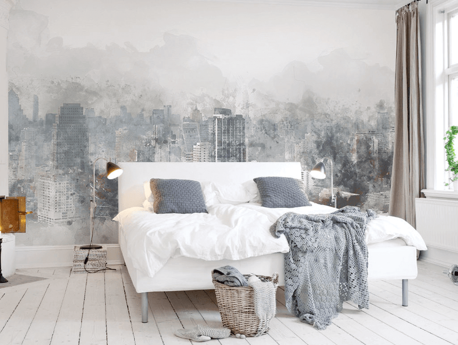 MinimalisticDecor.com-Buildings Abstract Art Wallpaper Murals
