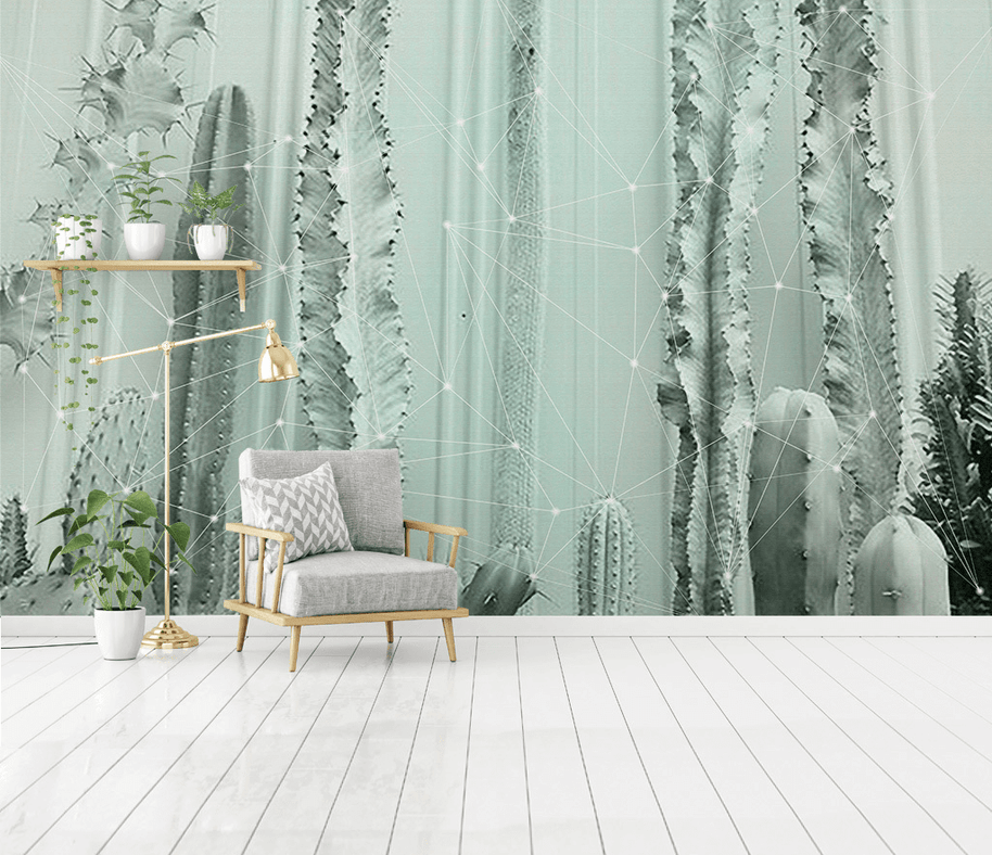 MinimalisticDecor.com-Cactus Wallpaper Murals: Transform Your Space