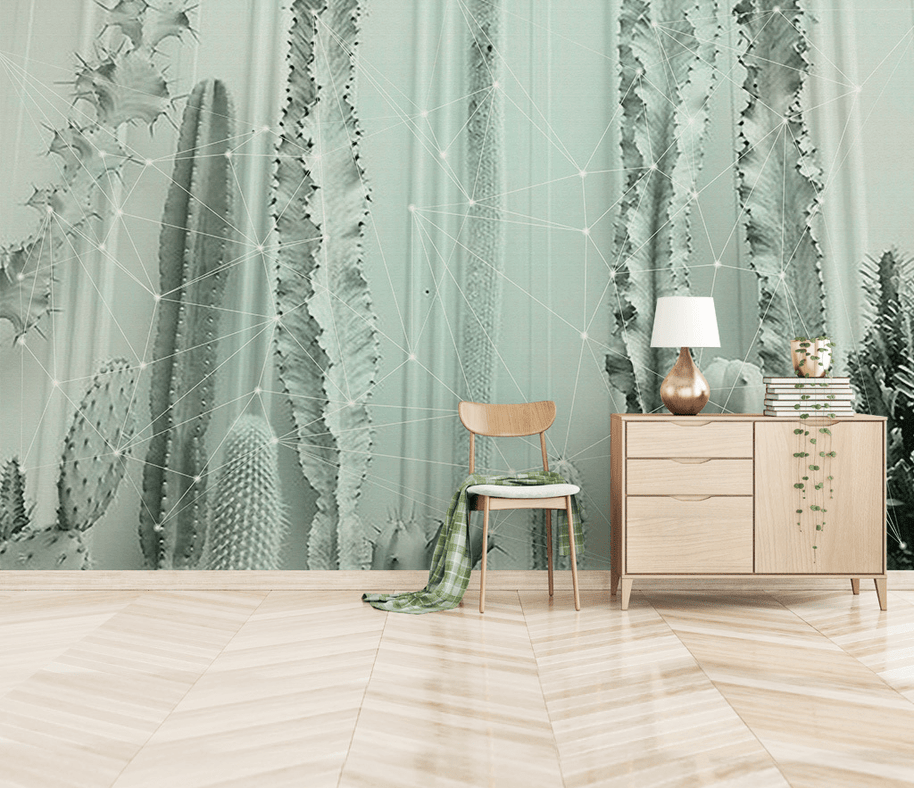 MinimalisticDecor.com-Cactus Wallpaper Murals: Transform Your Space