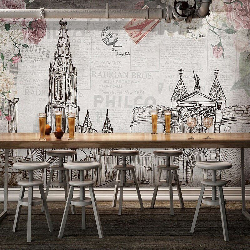 MinimalisticDecor.com-City Buildings Wallpaper for Home Wall Decor