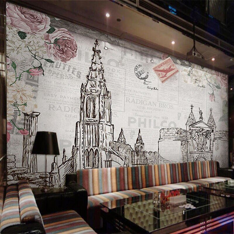 MinimalisticDecor.com-City Buildings Wallpaper for Home Wall Decor