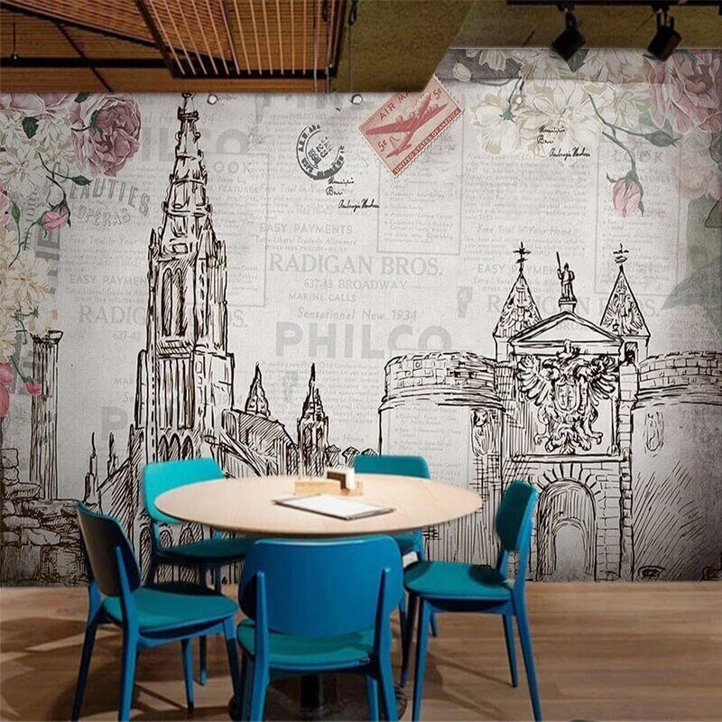 MinimalisticDecor.com-City Buildings Wallpaper for Home Wall Decor