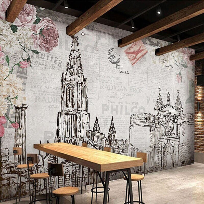 MinimalisticDecor.com-City Buildings Wallpaper for Home Wall Decor