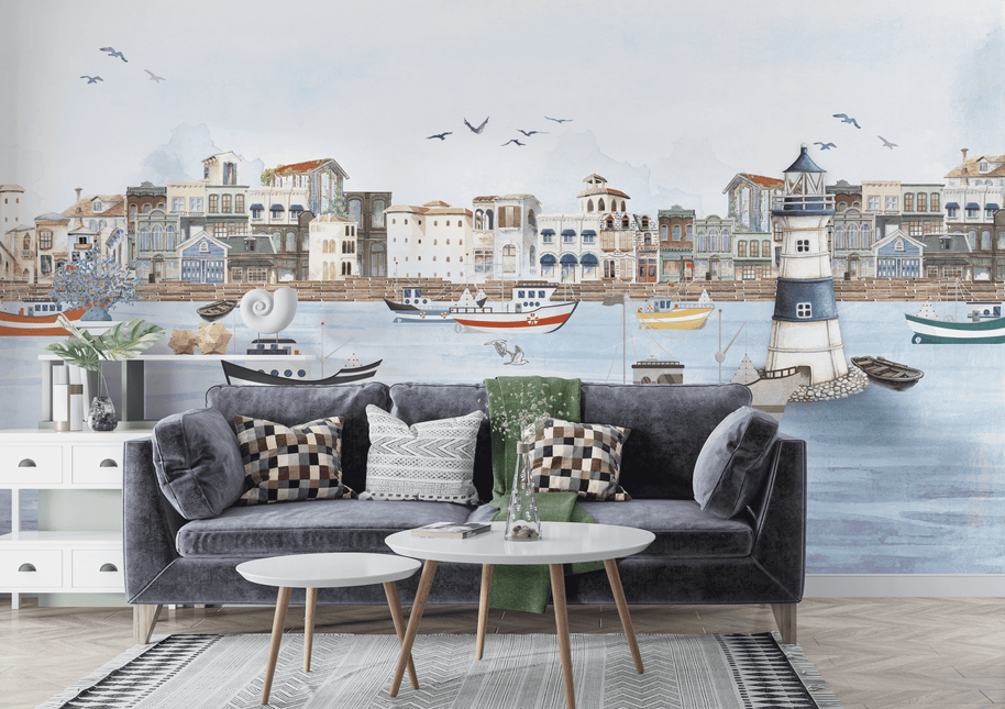 MinimalisticDecor.com-City Escape Wallpaper Mural: Stylish Urban Wall Art