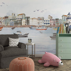 MinimalisticDecor.com-City Escape Wallpaper Mural: Stylish Urban Wall Art