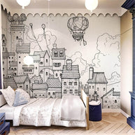 MinimalisticDecor.com-Cityscape Adventures Kids City Buildings Wallpaper