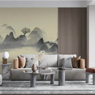 MinimalisticDecor.com-Cloudy Morning Lake Wallpaper: A Stunning Nature Scene