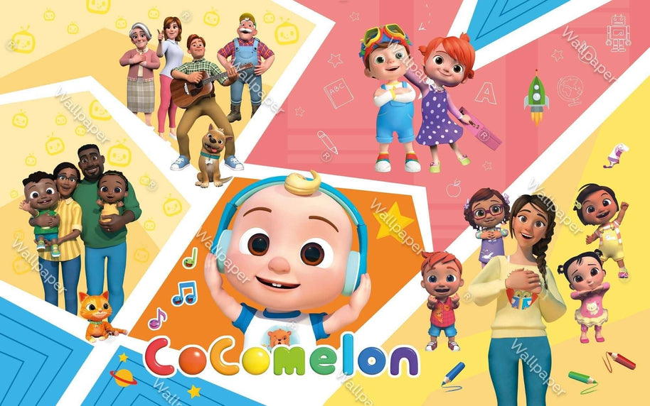 MinimalisticDecor.com-Cocomelon Wallpaper Murals: Kids Room Wall Decor