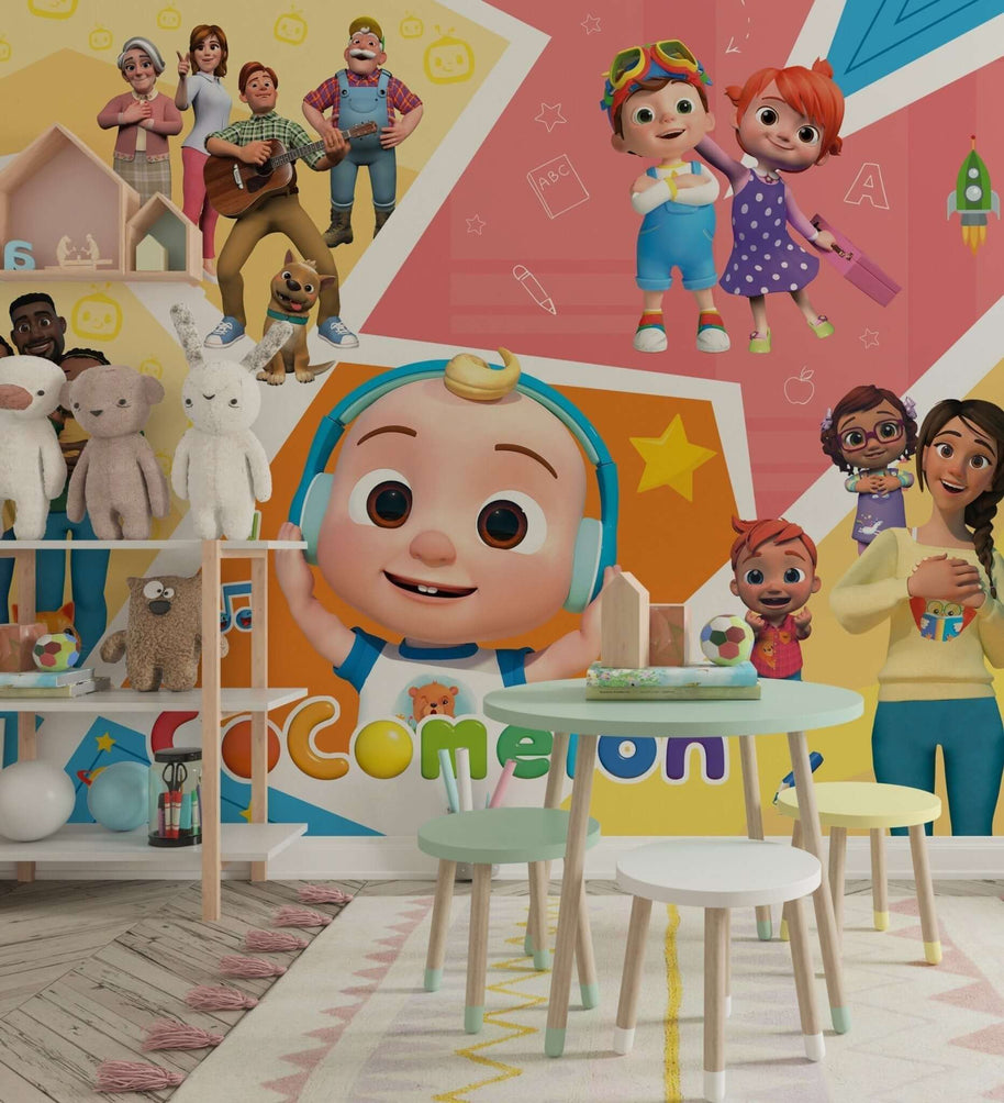 MinimalisticDecor.com-Cocomelon Wallpaper Murals: Kids Room Wall Decor