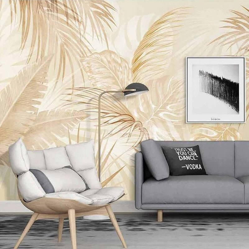 MinimalisticDecor.com-Coconut Tree Leaf Wallpaper Mural - Authentic Nature Décor