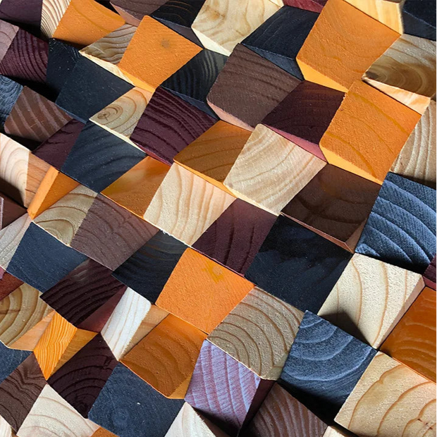 MinimalisticDecor.com-Colorful 3D Solid Wood Wall Panels – Beveled Mosaic Acoustic Tiles