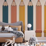 MinimalisticDecor.com-Colour Pencils Kids room Wallpaper