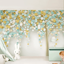 MinimalisticDecor.com-Colourful 3D Tree Wallpaper Murals - Transform Your Space