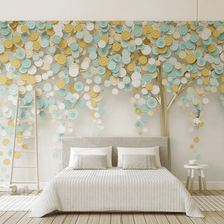 MinimalisticDecor.com-Colourful 3D Tree Wallpaper Murals - Transform Your Space