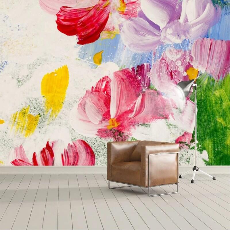 MinimalisticDecor.com-Colourful Flowers Wallpaper - Vibrant Floral Prints