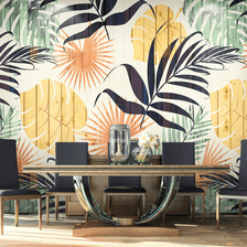 MinimalisticDecor.com-Colourful Leaf Wallpaper Murals - Vibrant Wall Decor Options